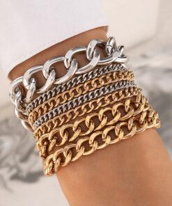 Gold and Silver Plated Multi-Strand Charm Bracelet