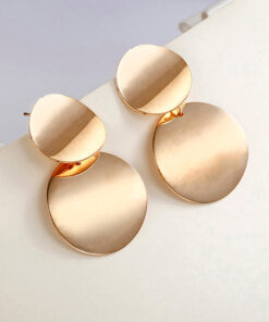 Elegant Circular Unique Metal Brilliant Drop Earrings for Women and Girls