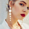 Scintillating Chunky Statement Pearl Drop Earrings For Women and Girls
