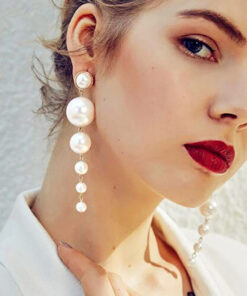 Scintillating Chunky Statement Pearl Drop Earrings For Women and Girls