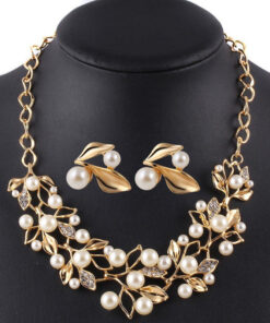 Adorable AD & Pearl Studded Mesmerizing Necklace Set with Bracelet for Women and Girls