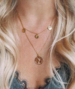 Exquisite Gold Plated Multi Strand Necklace For Women