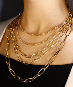 Delicate Gold Plated Multi Layered Necklace Jewellery