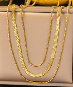 Gold-Plated Anti Tarnish Chain Layered Necklace