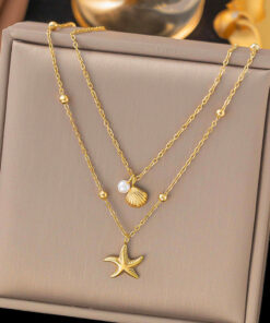 Gold Plated Anti Tarnish Stainless Steel Star Themed Necklace