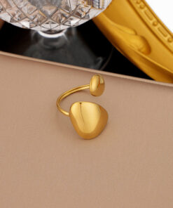 Gold Plated Anti Tarnish Stainless Steel Contemporary Ring