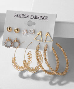 Wonderful AD Geometric Gold Plated Earrings For Women