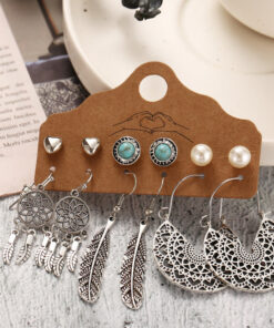 Contemporary Oxidized German Silver Plated Earrings For Women