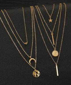 Gold Plated Layered Necklace Combo