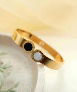 Gold Plated Stainless Steel Roman Numerals Anti Tarnish Geometric Bracelet