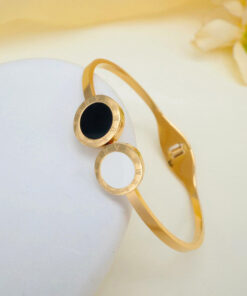 Gold Plated Stainless Steel Roman Numerals Anti Tarnish Geometric Bracelet