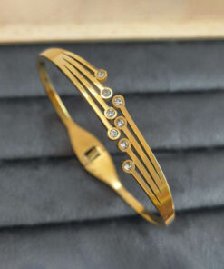 Gold Plated Stainless Steel Contemporary Anti Tarnish Geometric Bracelet