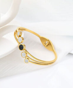 Gold Plated Stainless Steel Contemporary Anti Tarnish Geometric Bracelet