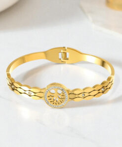 Gold Plated Stainless Steel Contemporary Anti Tarnish Geometric Bracelet