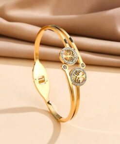 Gold Plated Stainless Steel Contemporary Anti Tarnish Geometric Bracelet