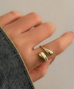 Trending Gold Plated Assymmetrical Finger Ring